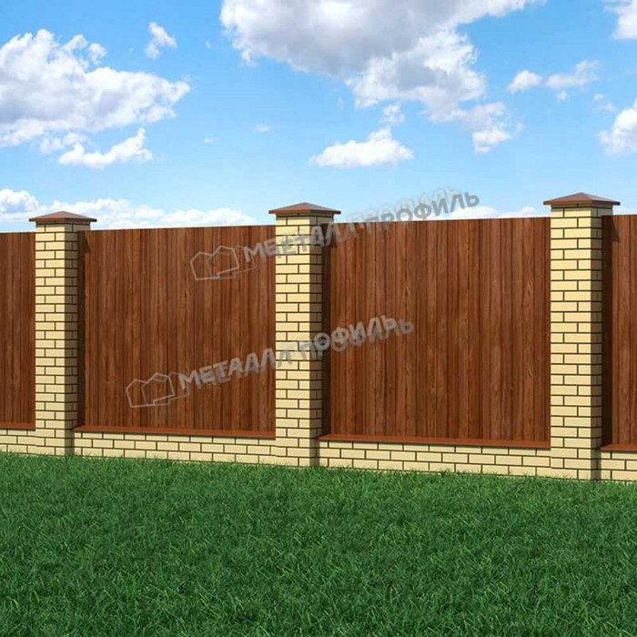 Профлист Металл Профиль C8 0.5 ECOSTEEL® Мореный дуб A фото 3