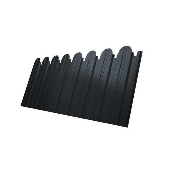 Профлист фигурный Grand Line C10A 0.45 Полиэстер двусторонний с пленкой RAL 7016 Антрацитово-серый