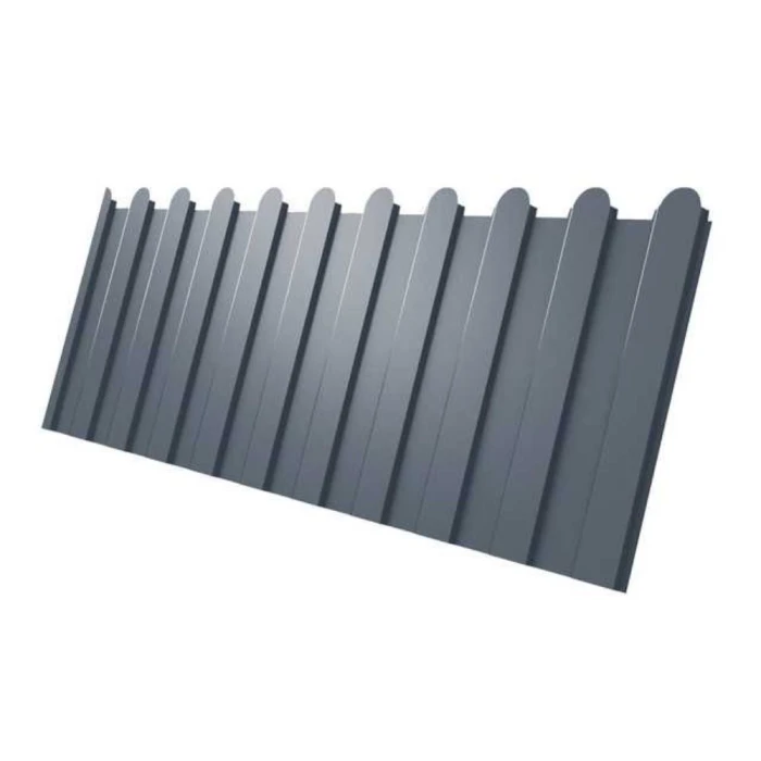 Профлист фигурный Grand Line C8A 0.45 Полиэстер с пленкой RAL 7005 Мышино-серый