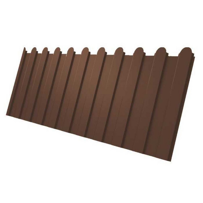 Профнастил фигурный Профлист-Металл C8 0.45 Полиэстер с пленкой RAL 8004 Anticato, Терракота